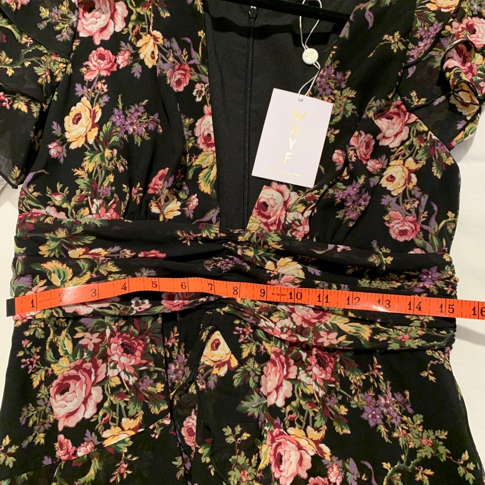 Wayf Black Floral Ruffle Dress - Picture 9 of 9